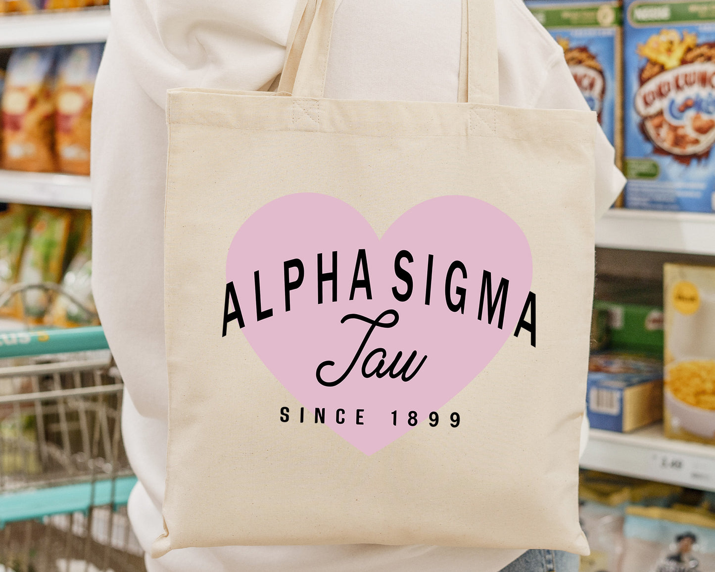 Alpha Sigma Tau Pretty in Pink Sorority Tote Bag _ 34289g