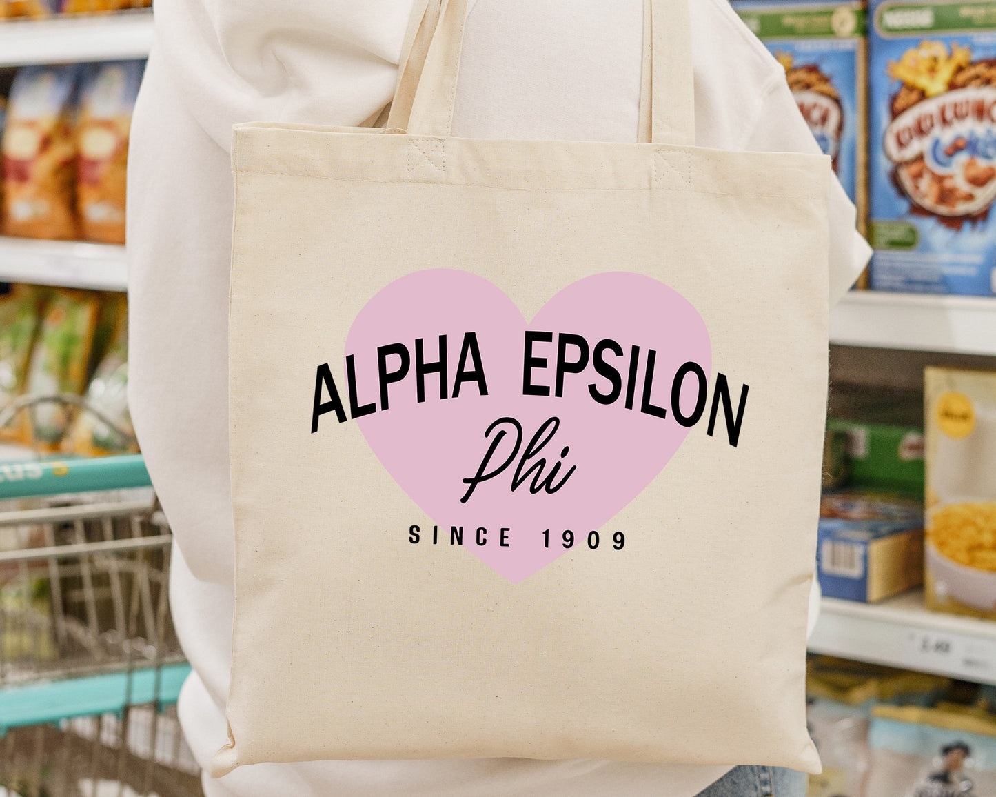 Alpha Epsilon Phi Pretty in Pink Sorority Tote Bag _ 34284g