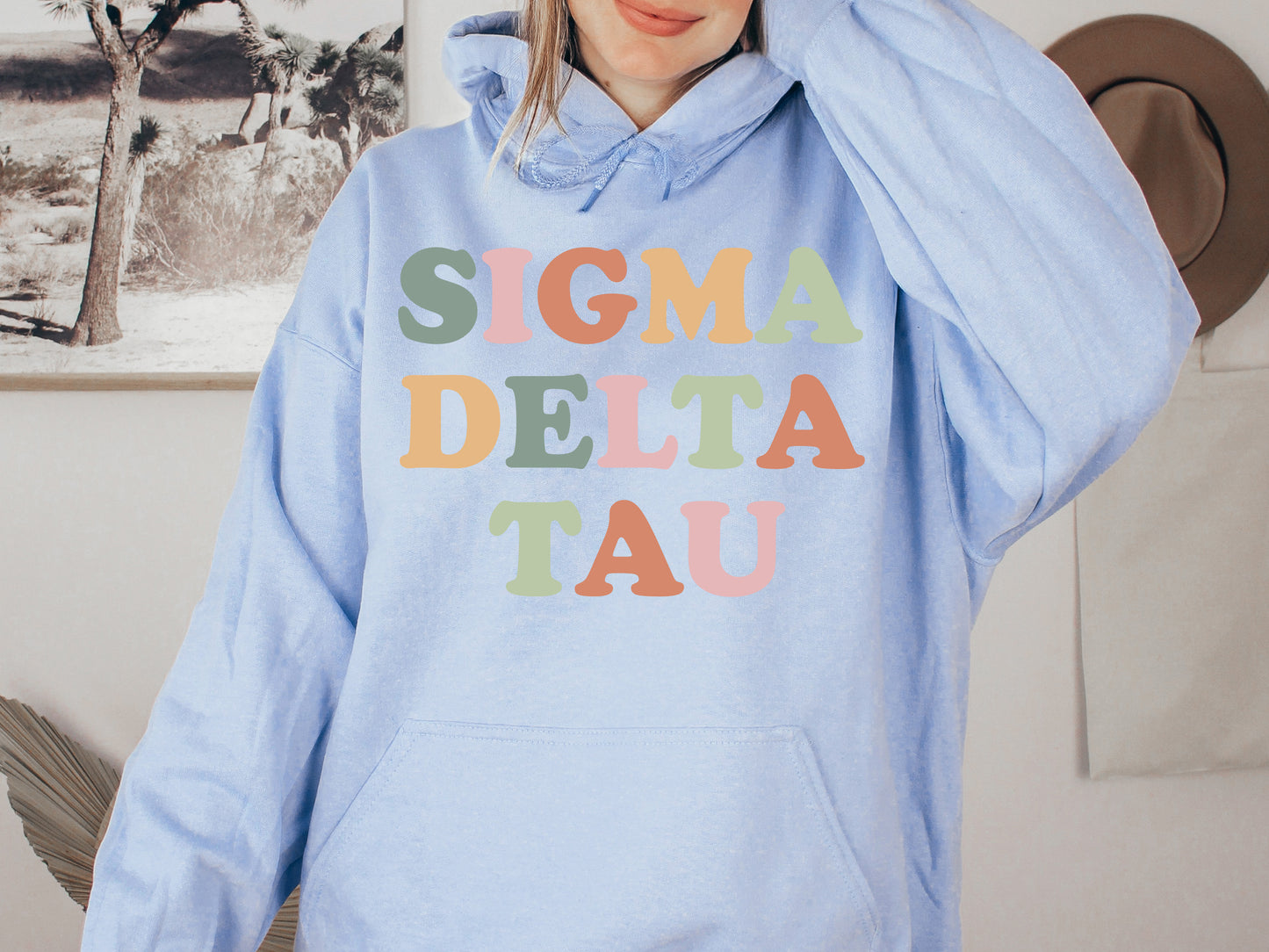 Sigma Delta Tau Bright and Proud Sorority Hoodie _ 435g