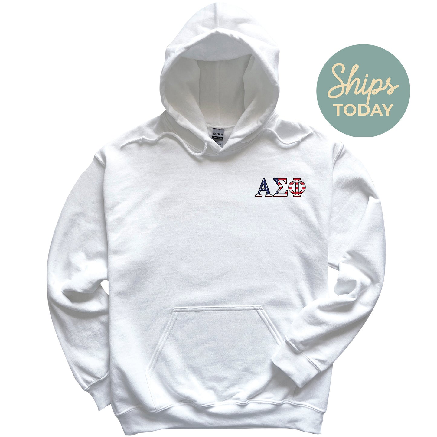 a white hoodie with the words, ships today on it