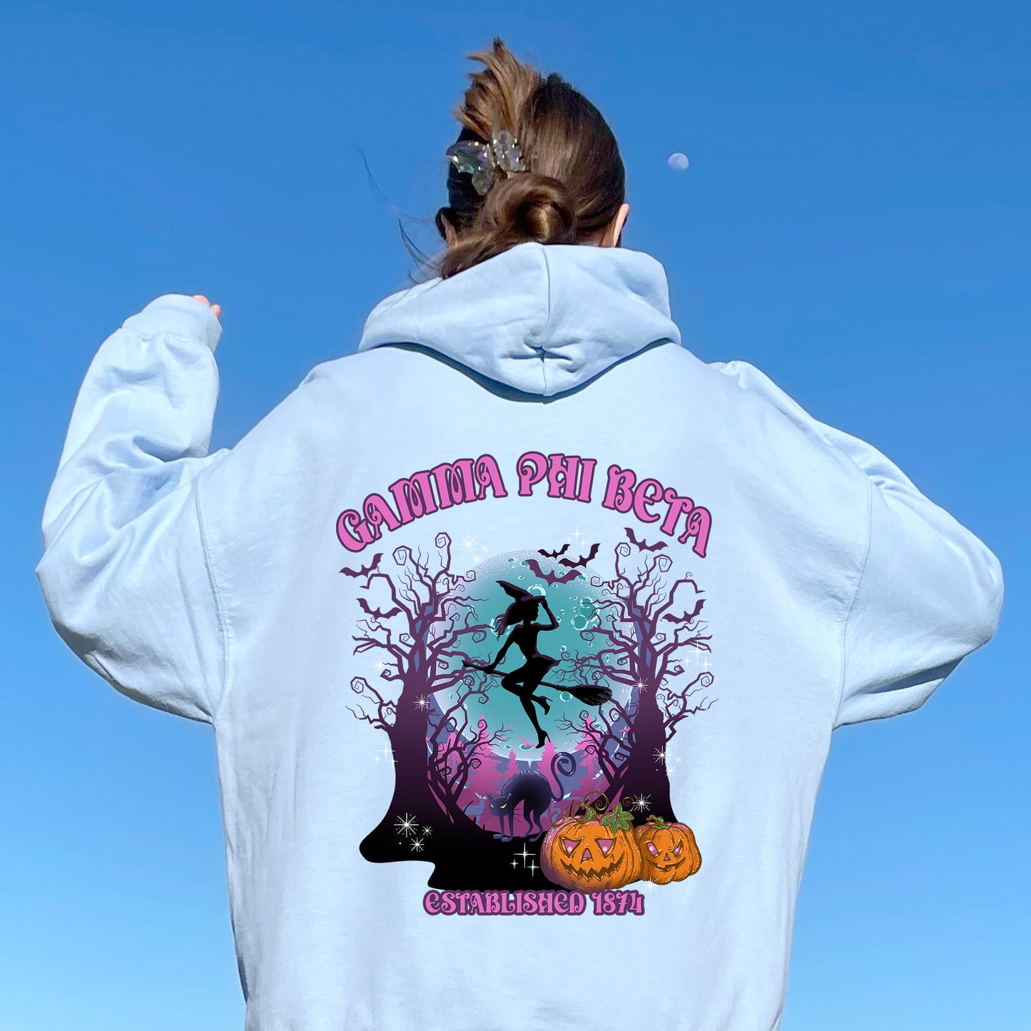 Gamma Phi Beta Halloween Witch Sorority Hoodie _ 36240g