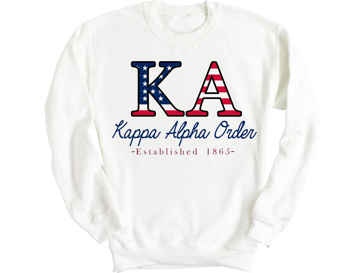 Kappa Alpha Order American Flag Letters Fraternity Sweatshirt _ 1166g