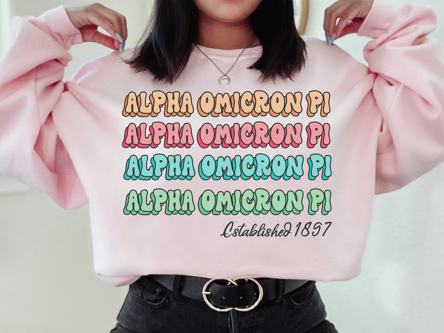 Alpha Omicron Pi Lucy Sorority Sweatshirt _ 262g