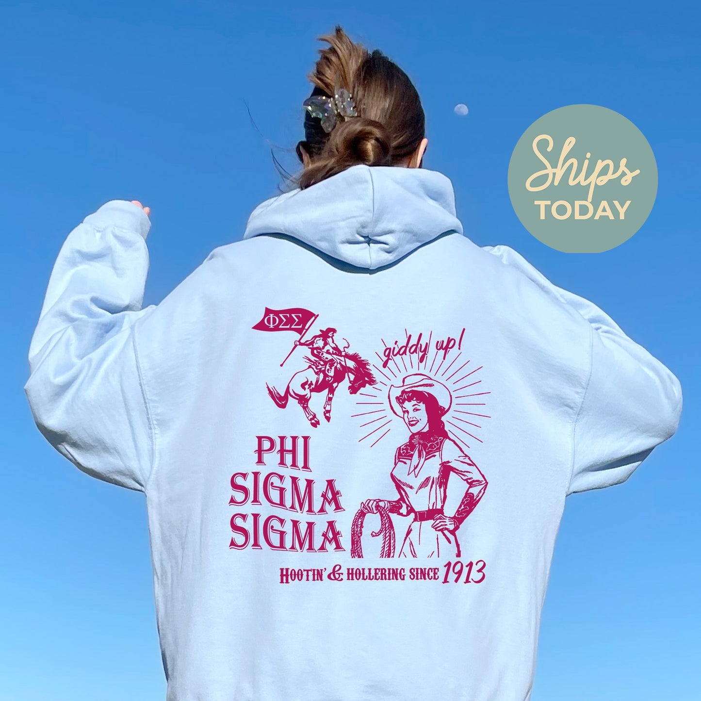 Phi Sigma Sigma Giddy Up Sorority Hoodie _ 36192g
