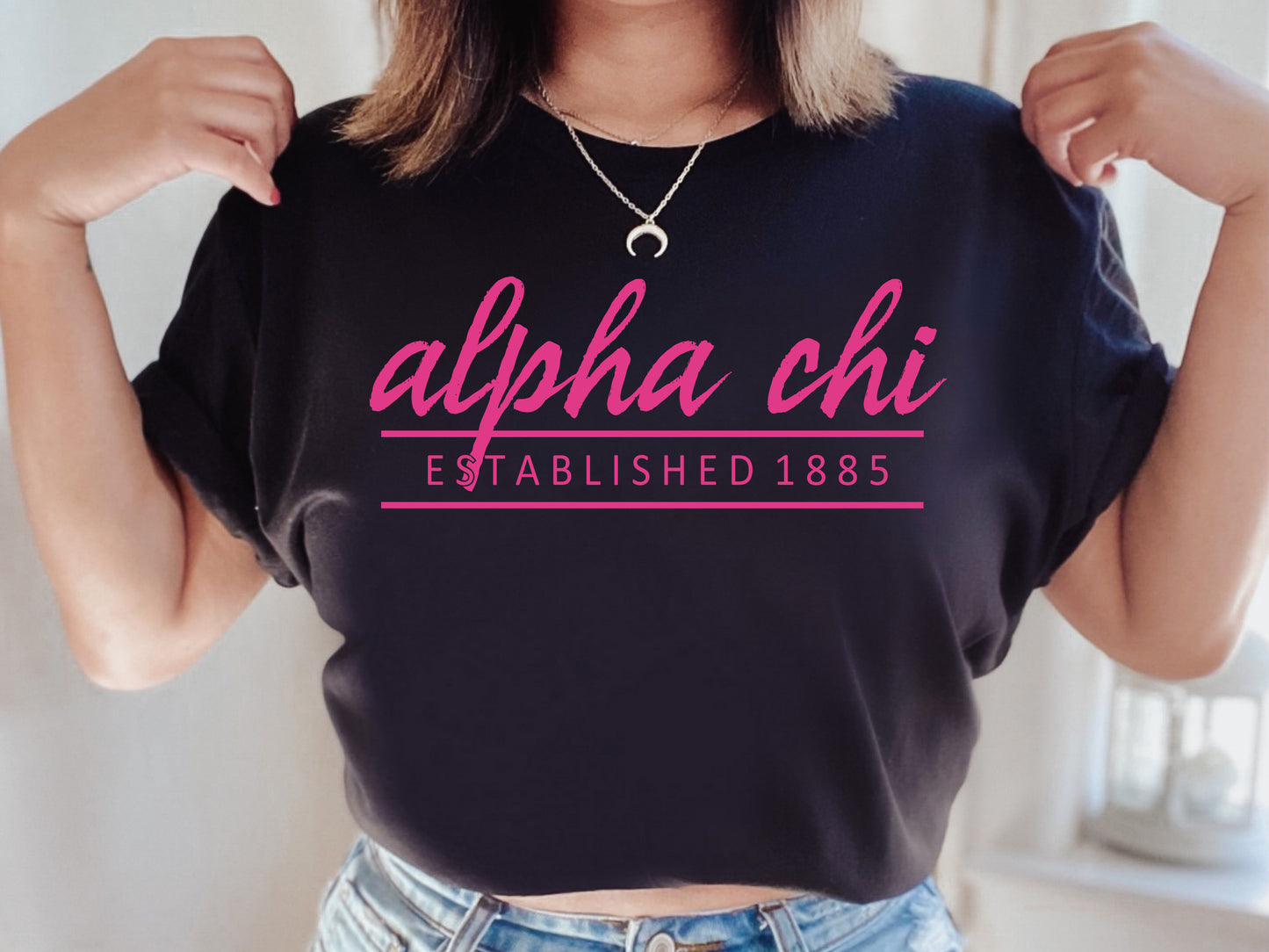 Alpha Chi Omega All Pink Sorority T-shirt _  752g