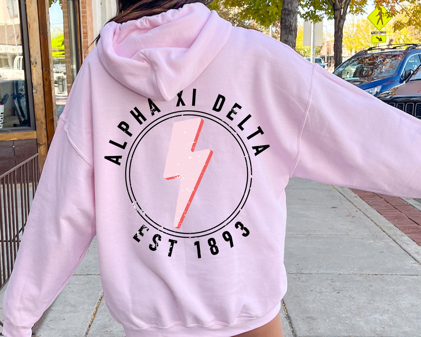 Alpha Xi Delta Pinkish Strike Sorority Hoodie _ 33110g