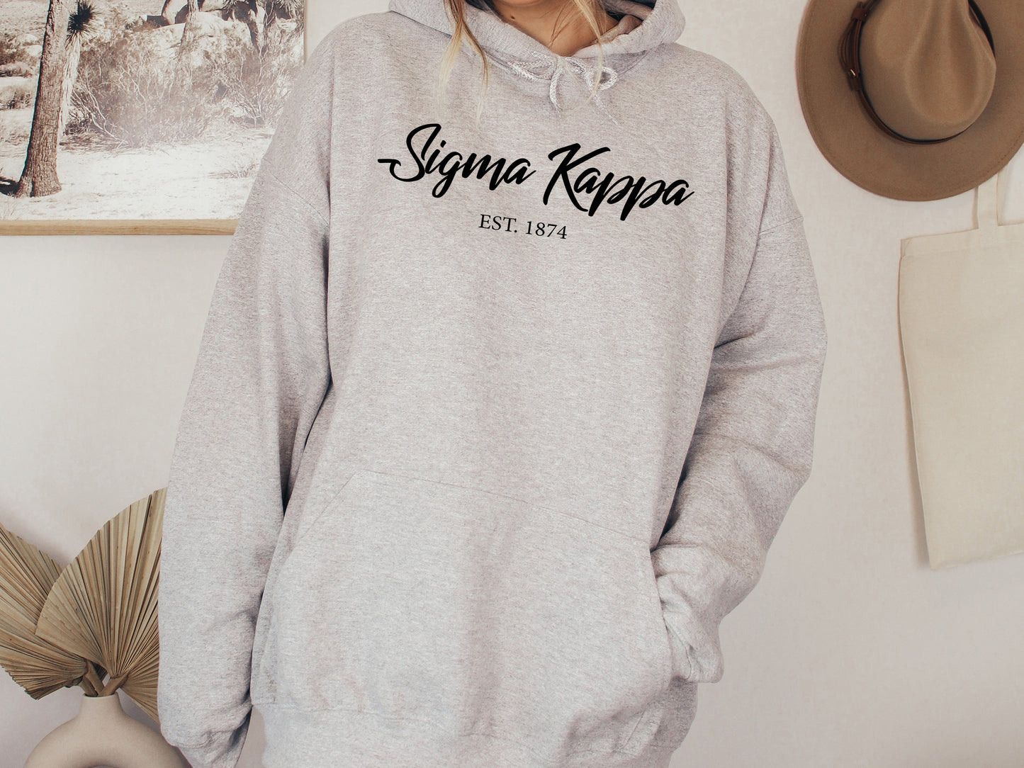 Sigma Kappa Black Flowy Sorority Hoodie _ 99g