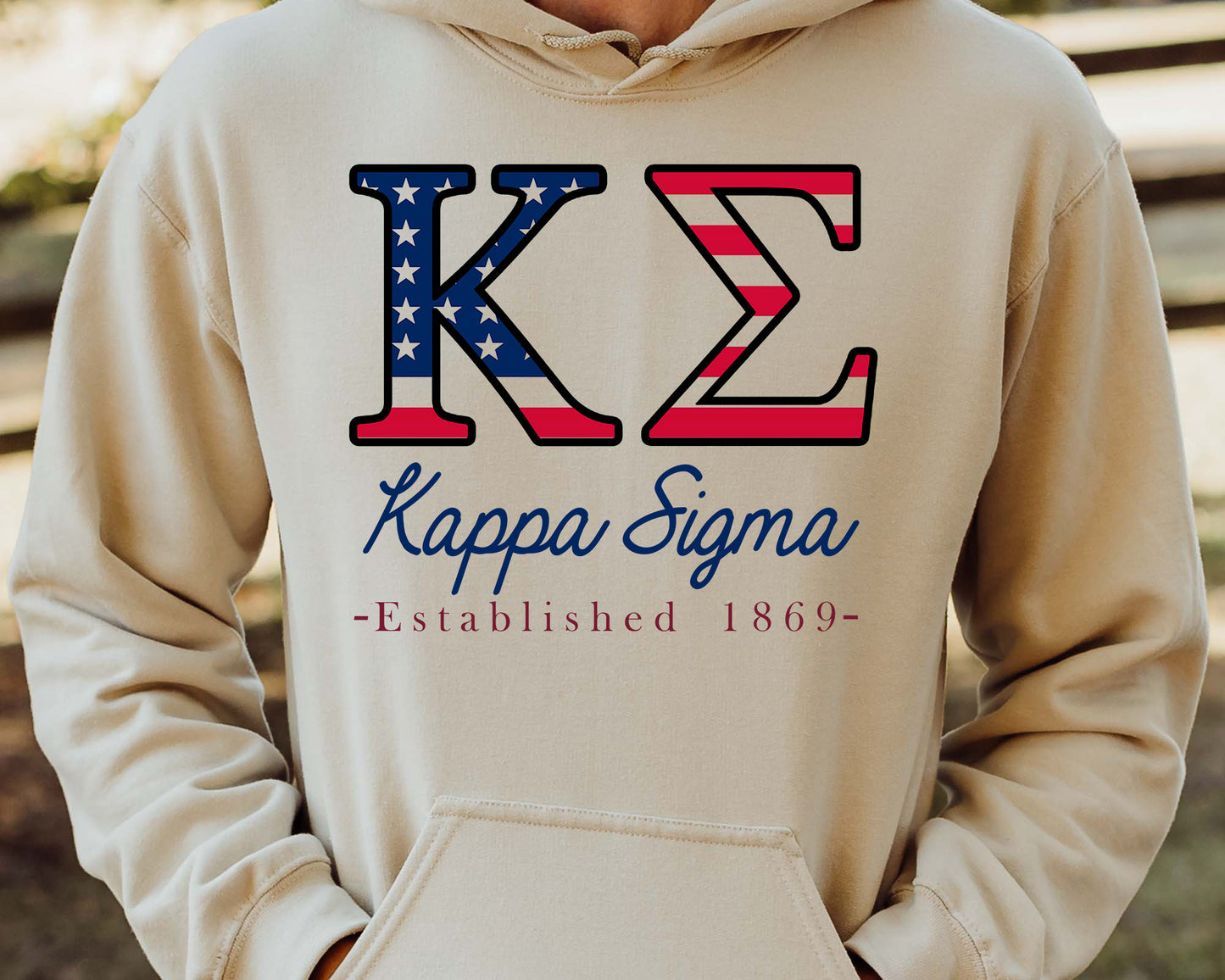 Kappa Sigma American Flag Letters Fraternity Hoodie _ 1167g