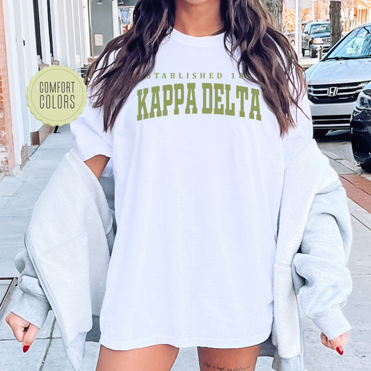 Kappa Delta Bold Letters Comfort Colors Sorority T-shirt _ 35136g