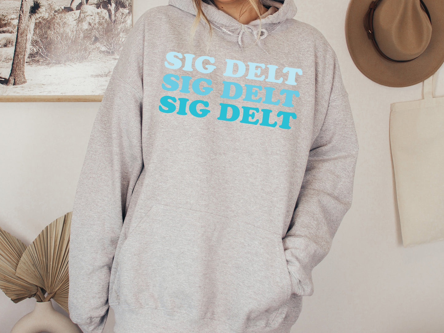 Sigma Delta Tau Touch of Blue Sorority Hoodie _ 2598g