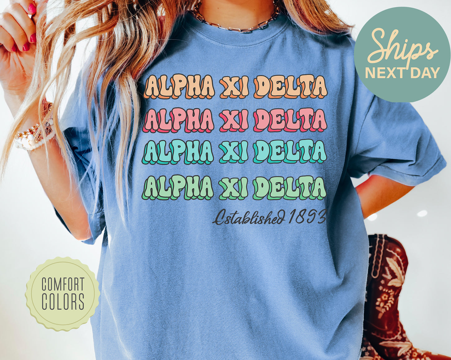 Alpha Xi Delta Lucy Comfort Colors Sorority T-shirt _ 266g