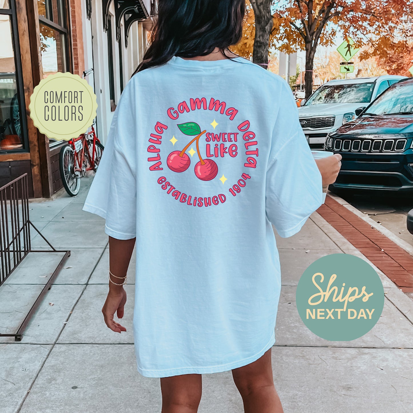 Alpha Gamma Delta Sweet Like Cherry Comfort Colors Sorority T-shirt _ 32032g
