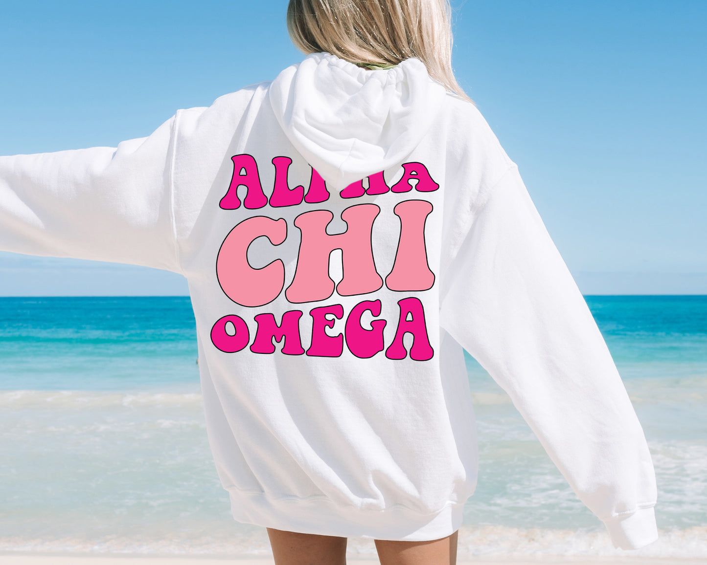 Alpha Chi Omega Shades of Pink Sorority Hoodie _ 32972g