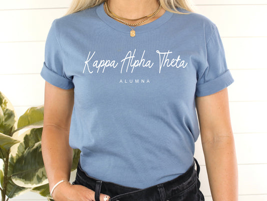 Kappa Alpha Theta Flashy Alumna Sorority T-shirt _ 2540g
