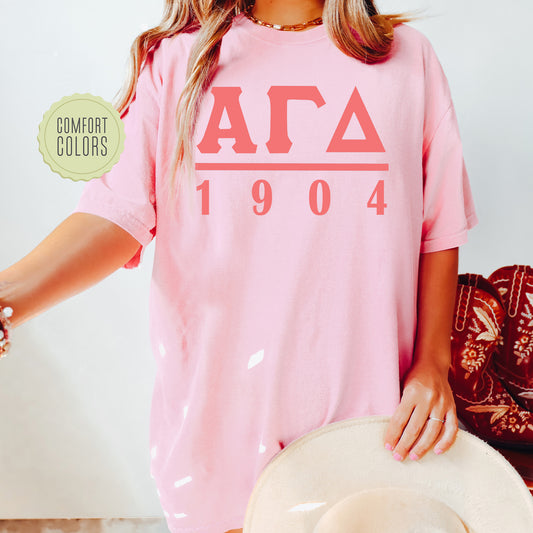 Alpha Gamma Delta Monochromatic Comfort Colors Sorority T-shirt _ 30846g