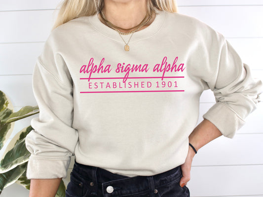Alpha Sigma Alpha All Pink Sorority Sweatshirt _ 758g