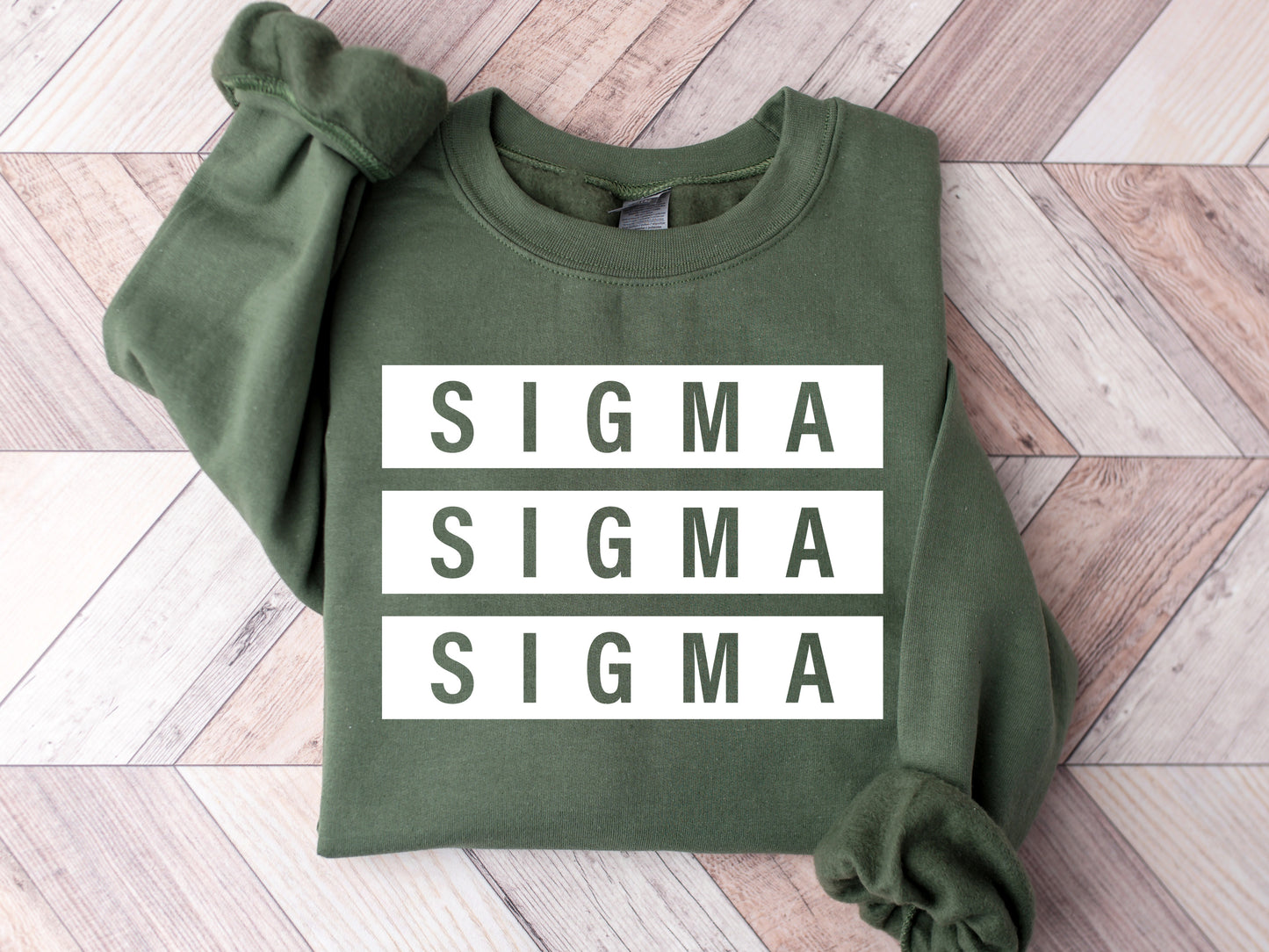 Sigma Sigma Sigma Faded White Box Sorority Sweatshirt _ 3356g