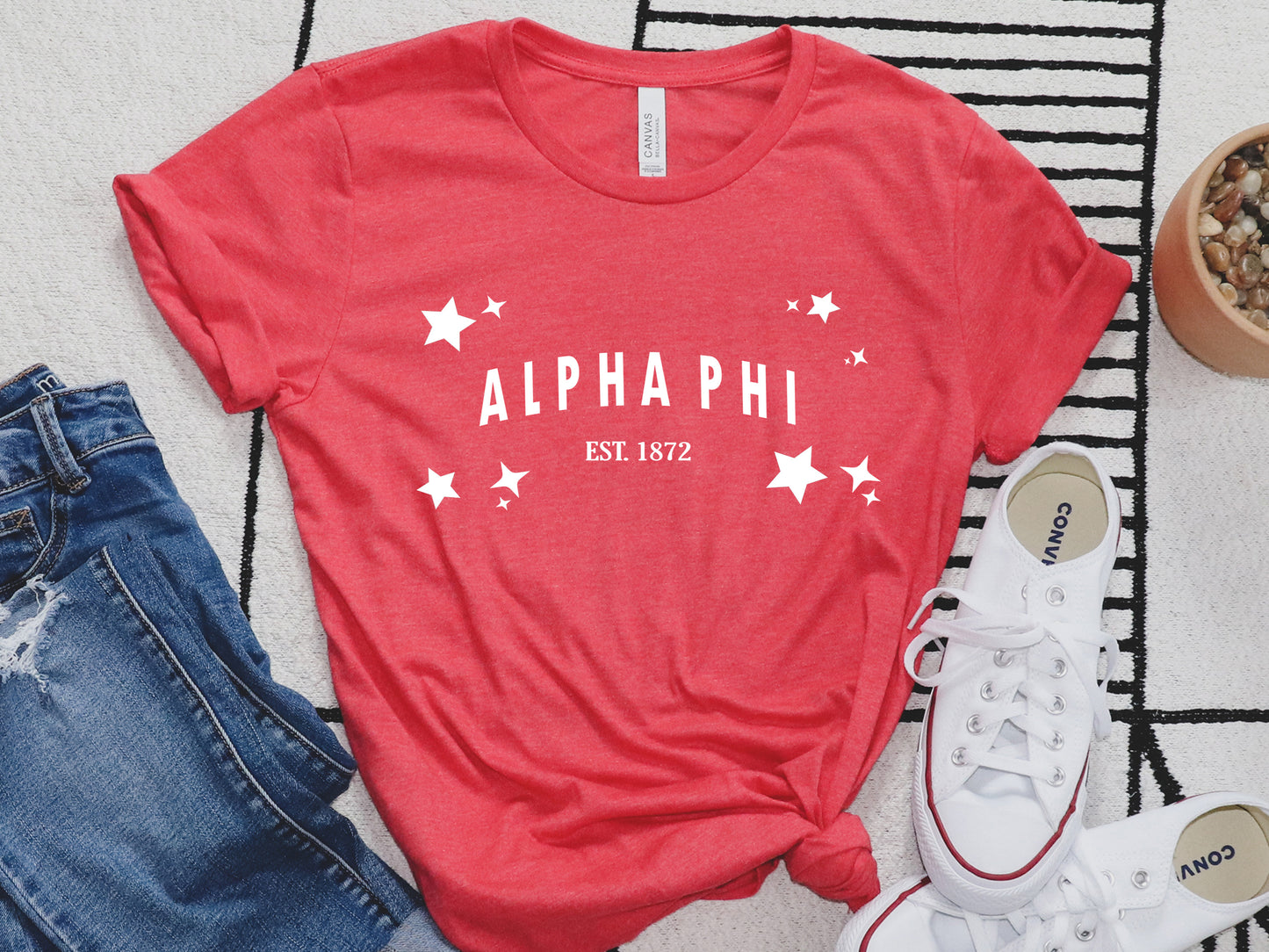 Alpha Phi Arched Star Sorority T-shirt _ 2269g