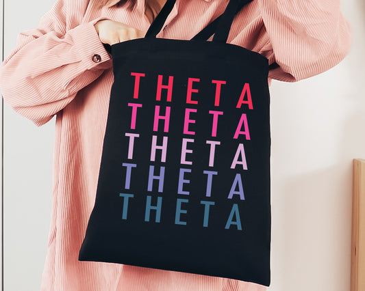 Kappa Alpha Theta Bright and Stacked Sorority Tote Bag _ 34400g