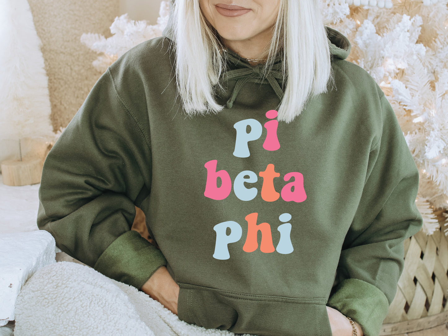 Pi Beta Phi Vividly Vibrant Sorority Hoodie _ 3169g