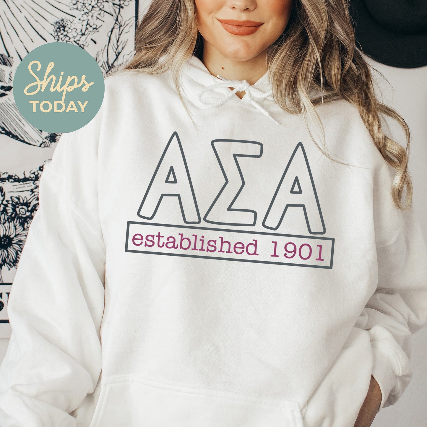Alpha Sigma Alpha Simply Greek Sorority Hoodie _ 39342g