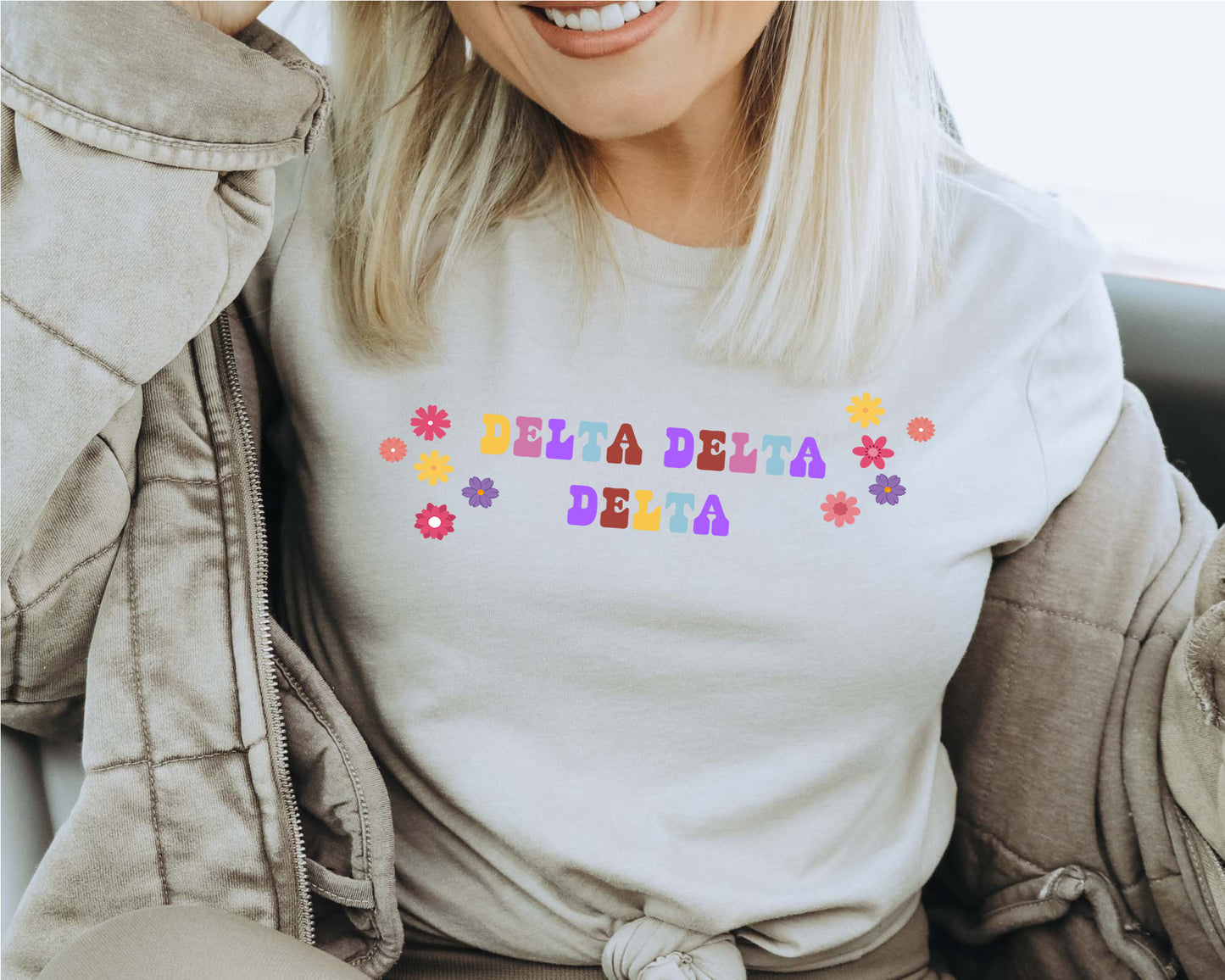 Delta Delta Delta Splash of Color Sorority T-shirt _ 3185g