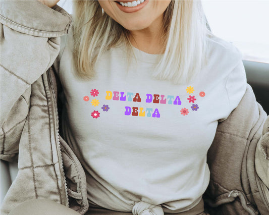 Delta Delta Delta Splash of Color Sorority T-shirt _ 3185g