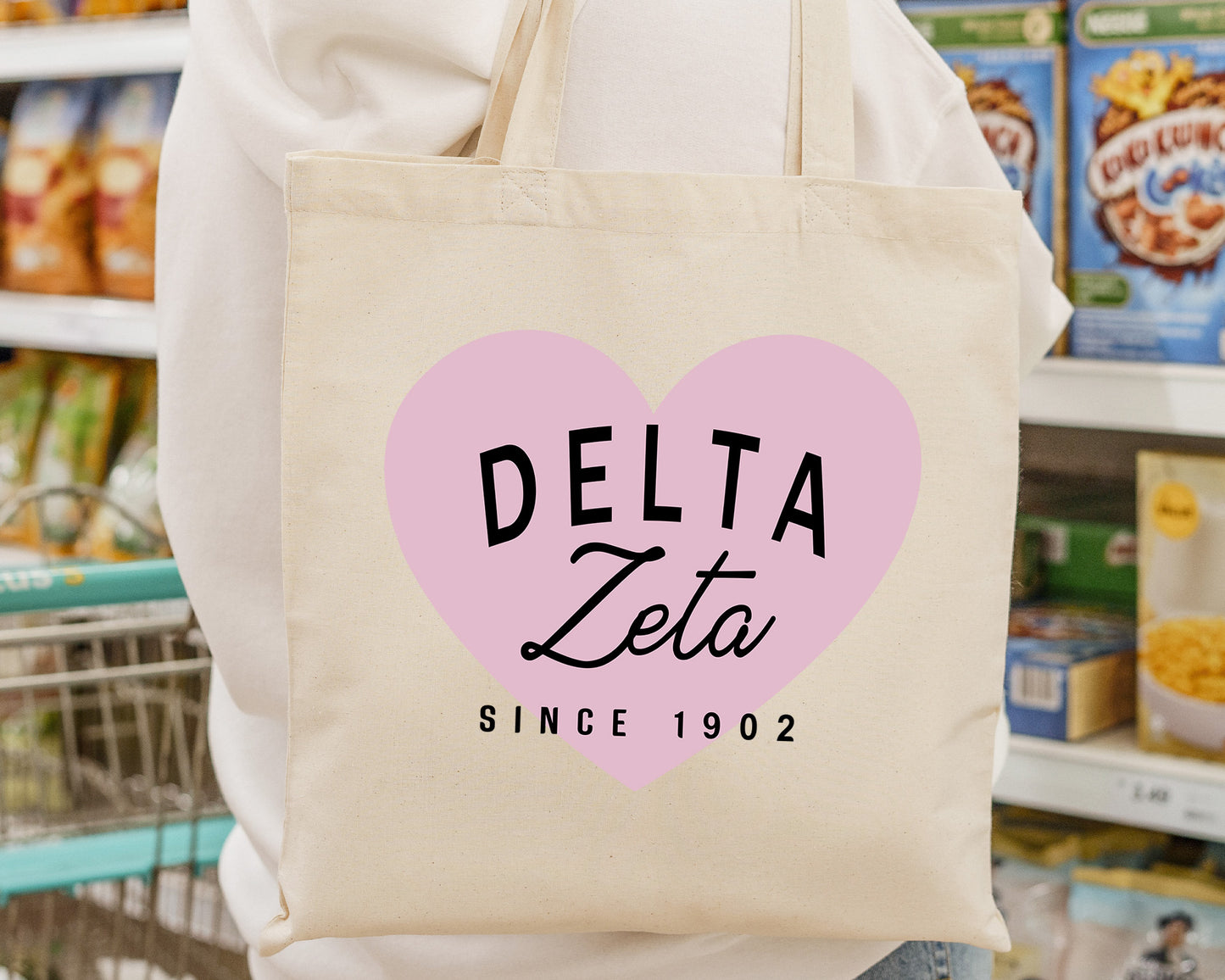 Delta Zeta Pretty in Pink Sorority Tote Bag _ 34295g
