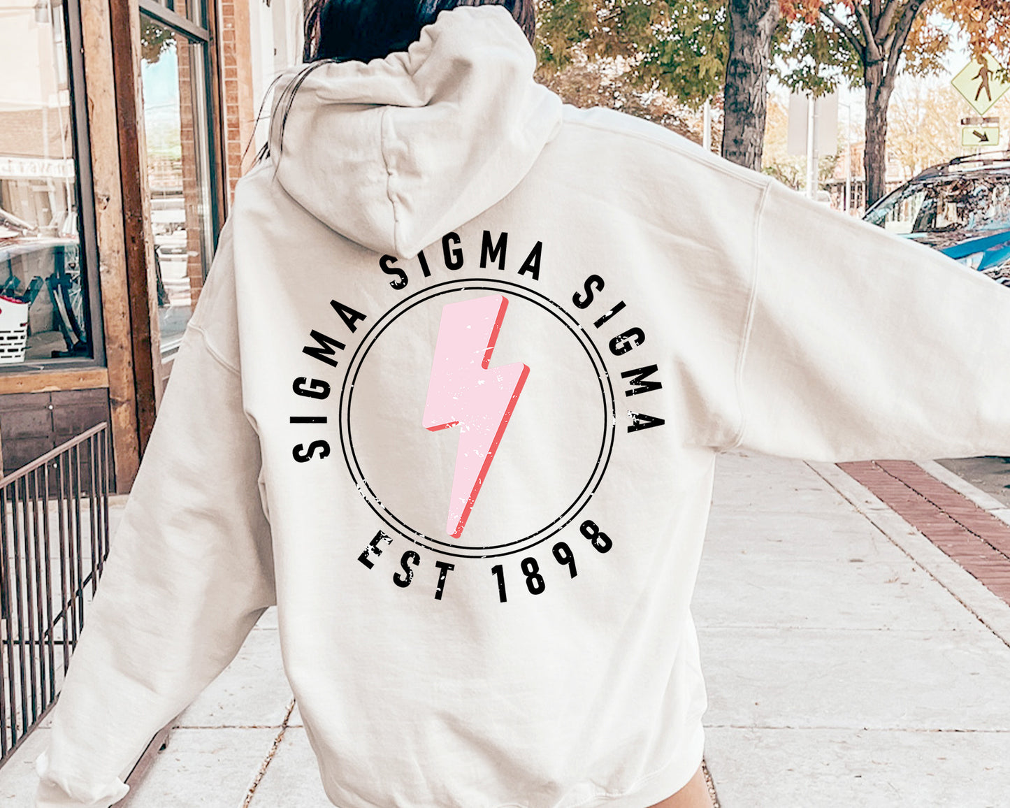 Sigma Sigma Sigma Pinkish Strike Sorority Hoodie _ 33125g