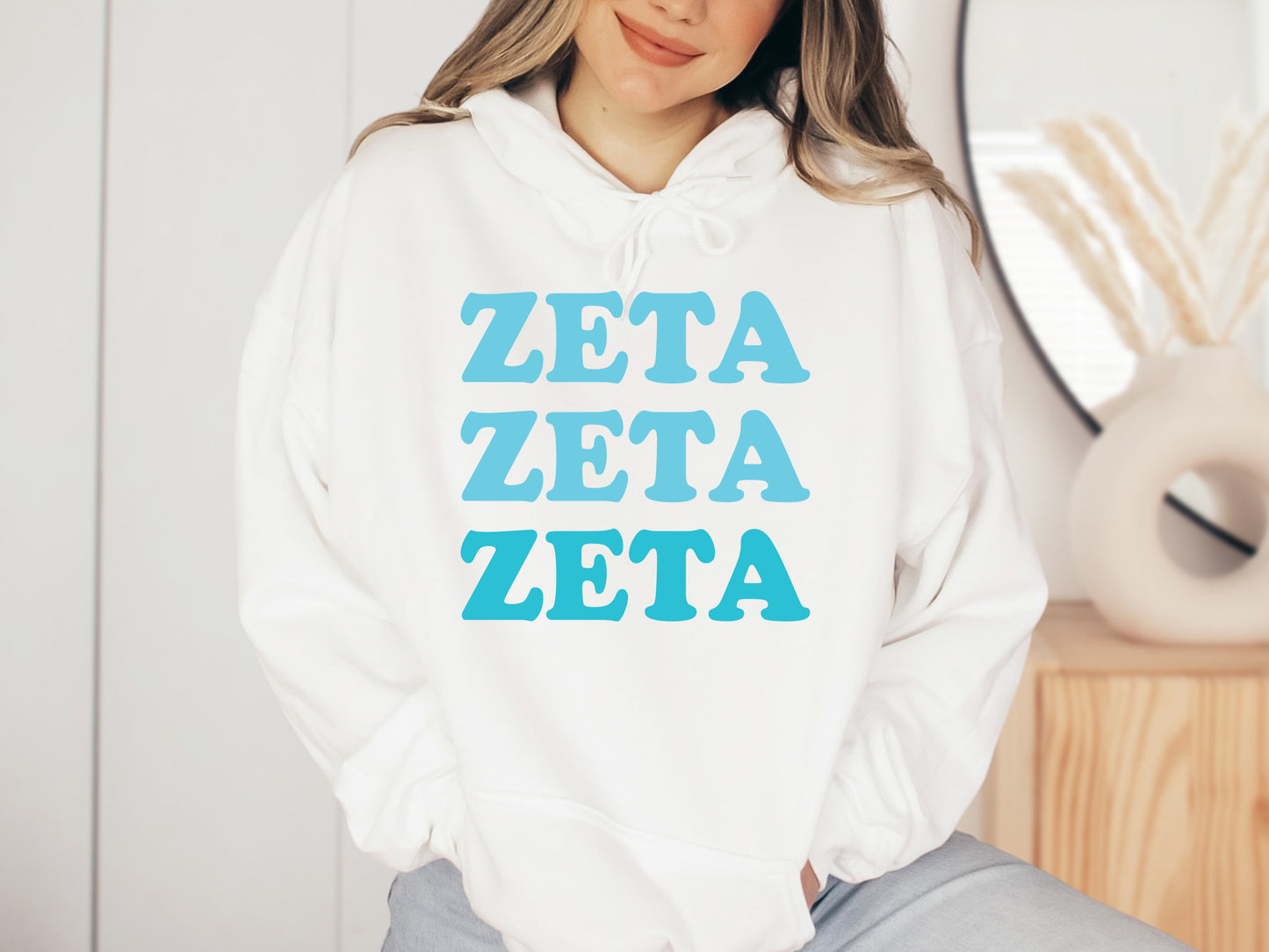 Zeta Tau Alpha Touch of Blue Sorority Hoodie _ 2602g