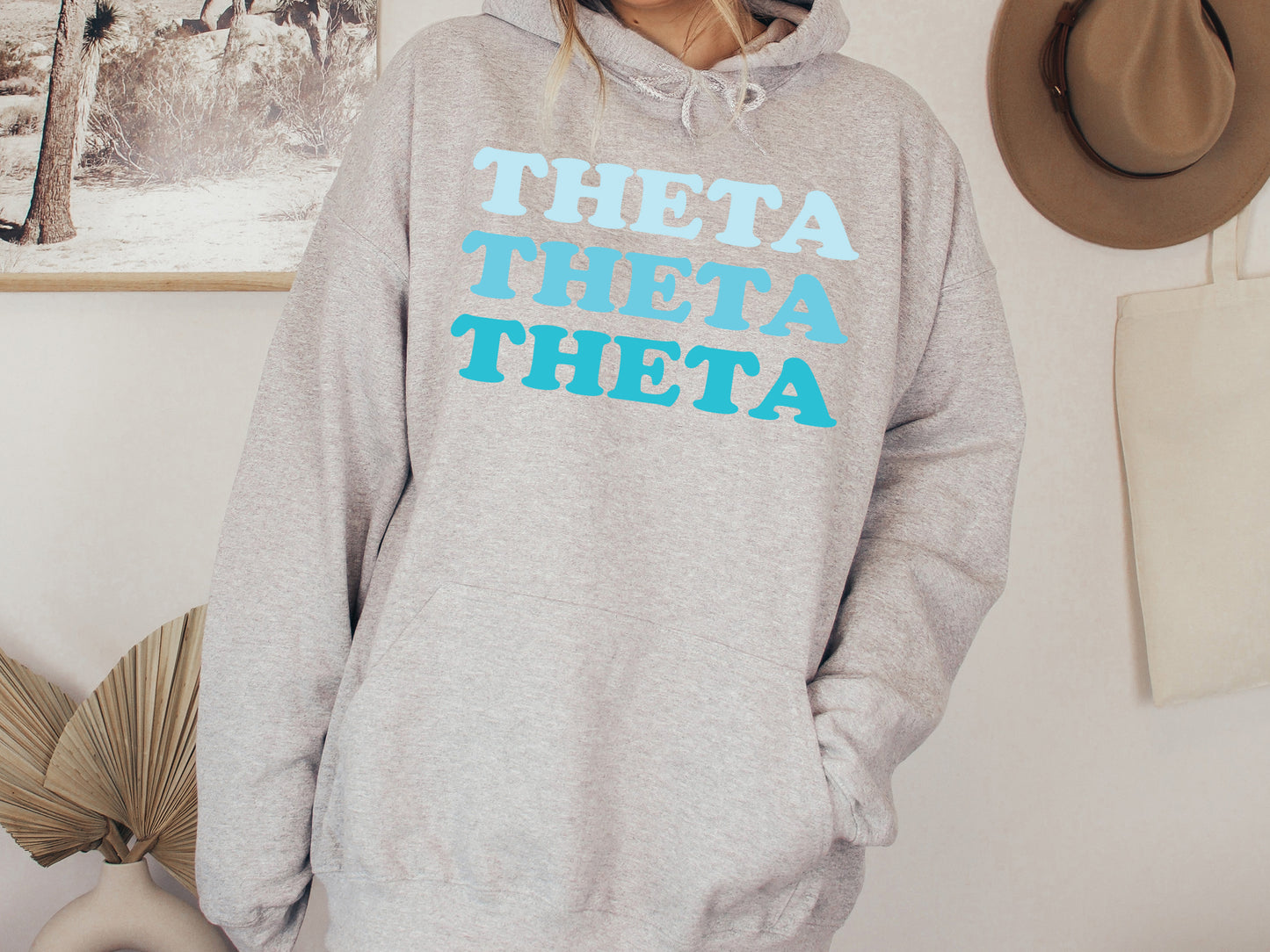 Kappa Alpha Theta Touch of Blue Sorority Hoodie _ 2592g