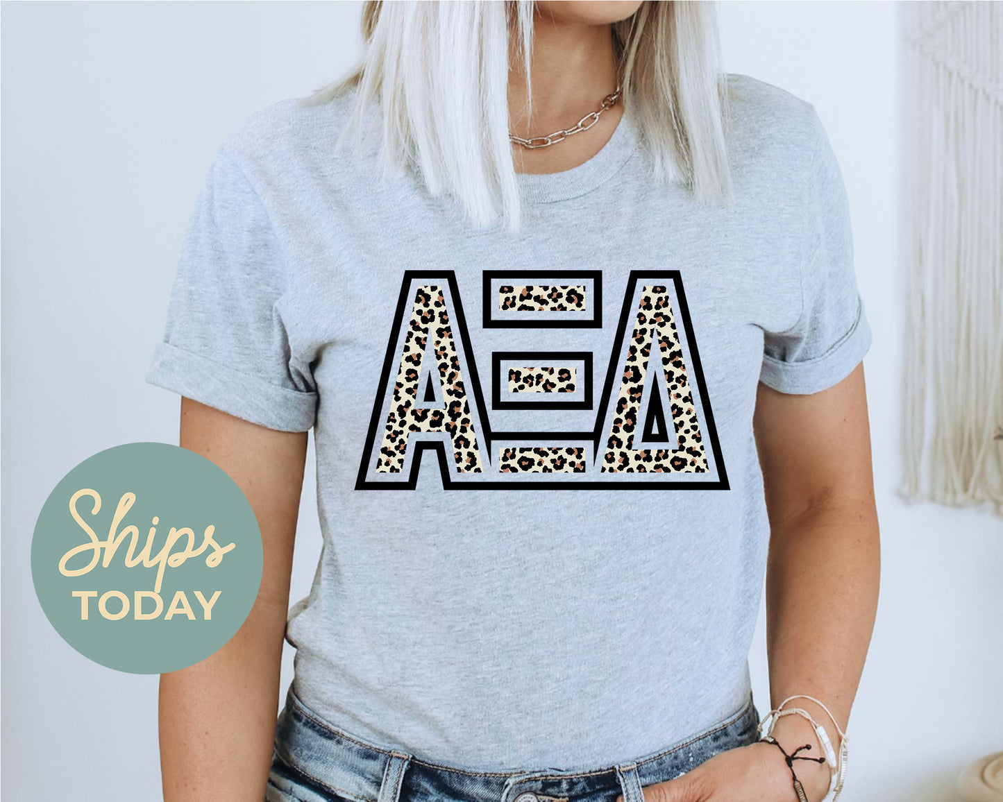 Alpha Xi Delta Safari Style Letters Sorority T-shirt _ 30443g