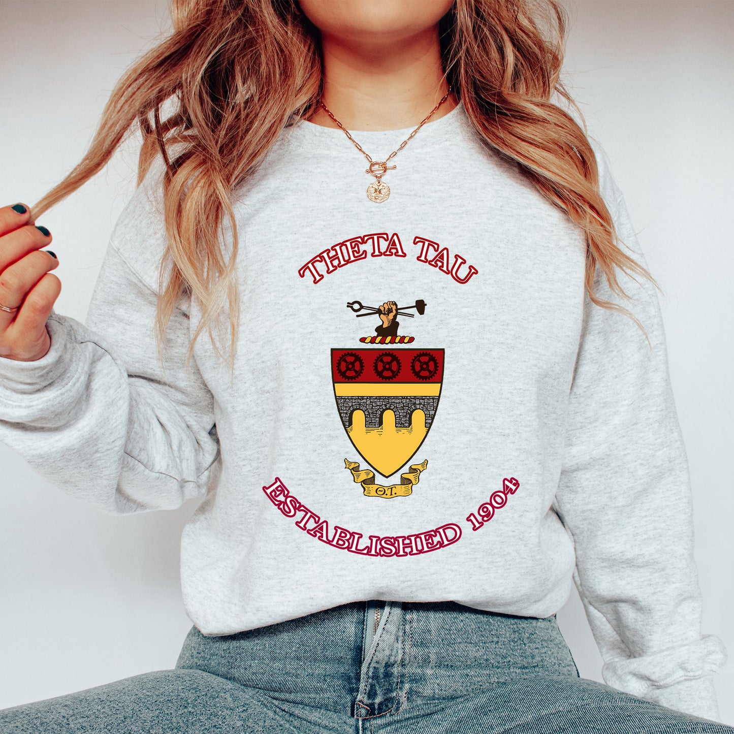 Theta Tau Iconic Insignia COED Sweatshirt _ 35678g
