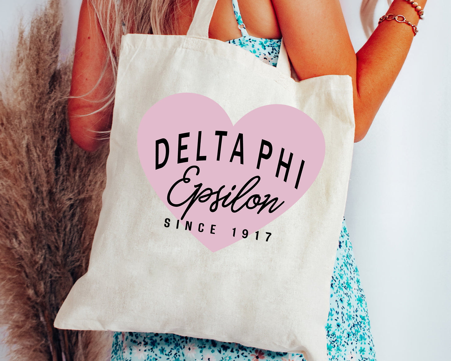 Delta Phi Epsilon Pretty in Pink Sorority Tote Bag _ 34294g