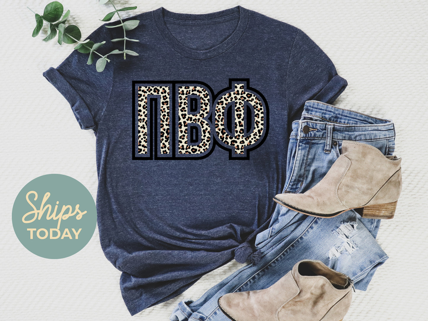 Pi Beta Phi Safari Style Letters Sorority T-shirt _ 30455g