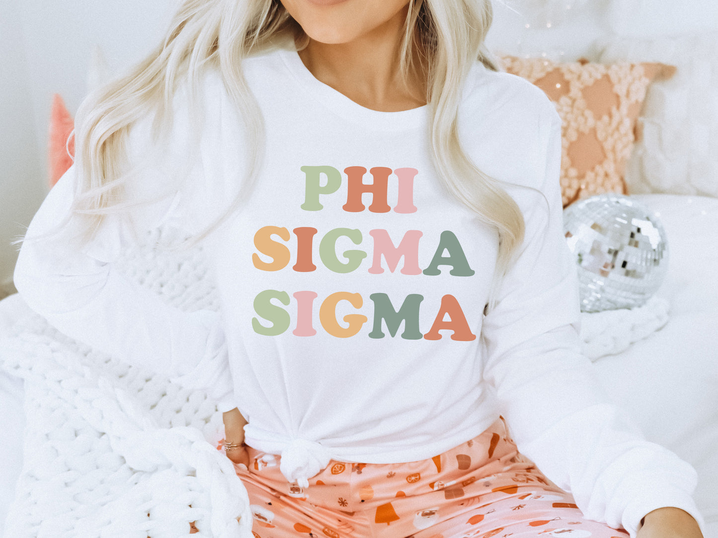 Phi Sigma Sigma Bright and Proud Sorority Long Sleeve T-shirt _ 433g