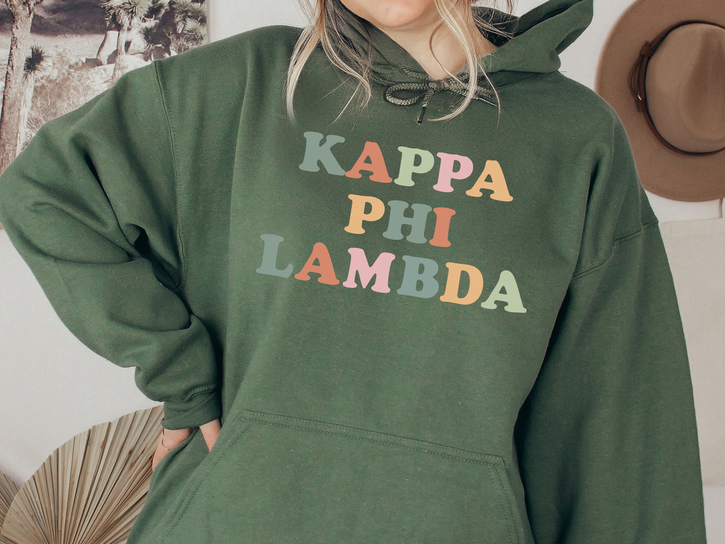 Kappa Phi Lambda Bright and Colorful Sorority Hoodie _ 3474g