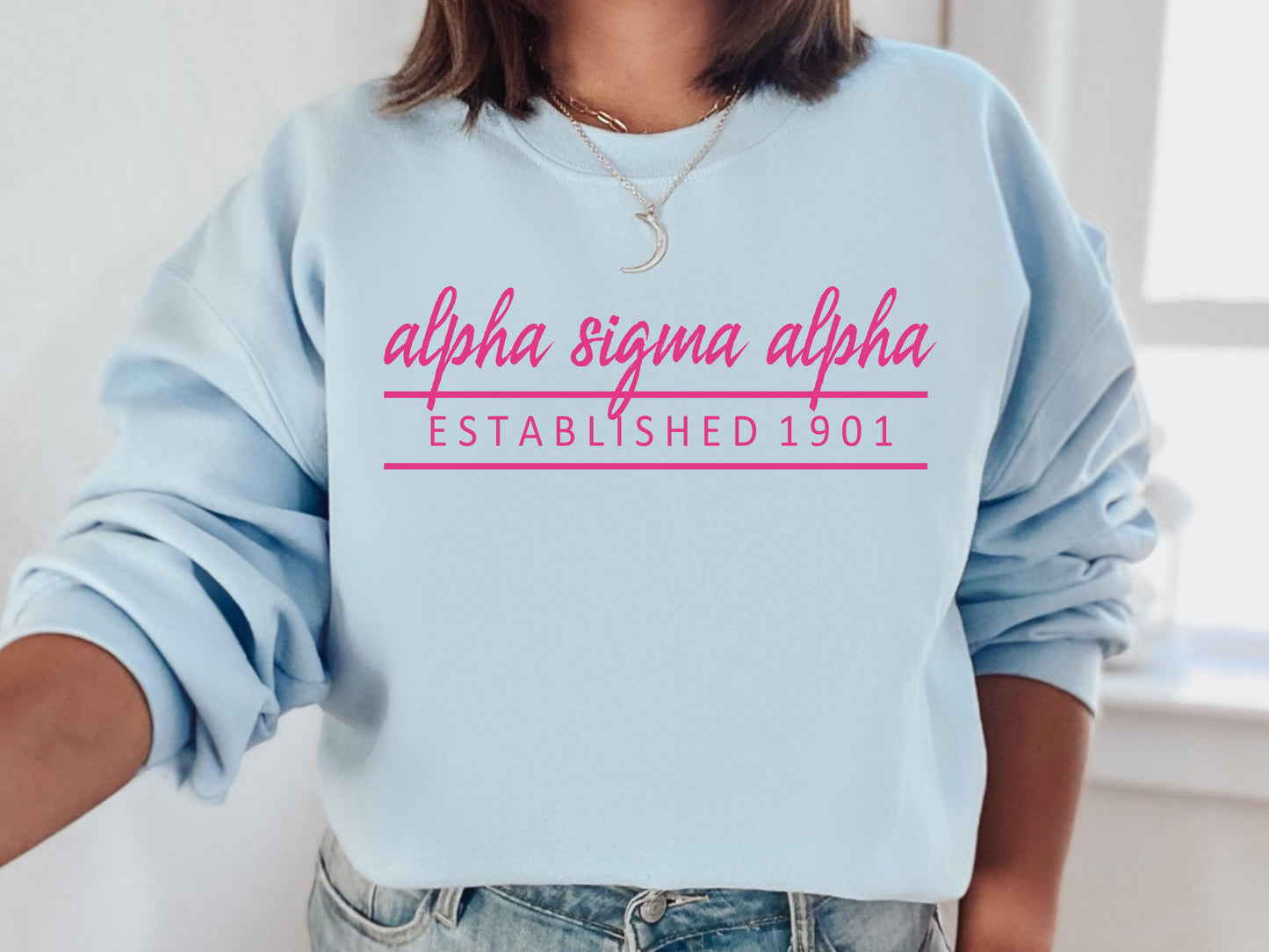 Alpha Sigma Alpha All Pink Sorority Sweatshirt _ 758g