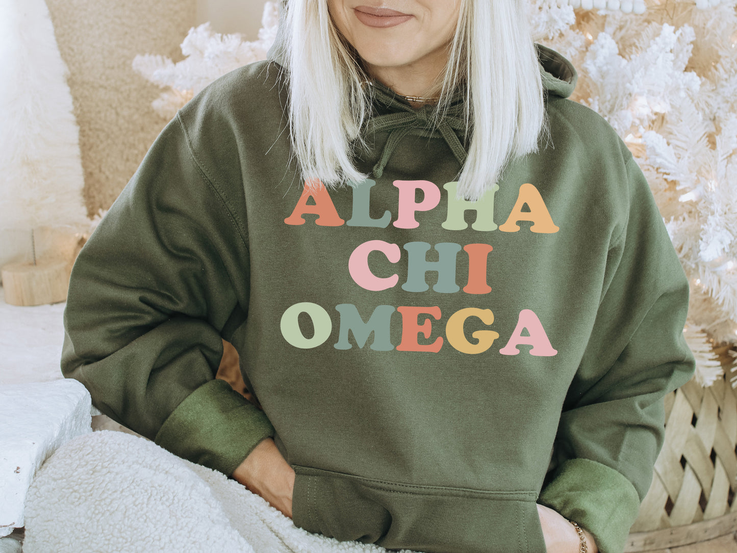 Alpha Chi Omega Bright and Proud Sorority Hoodie _ 414g