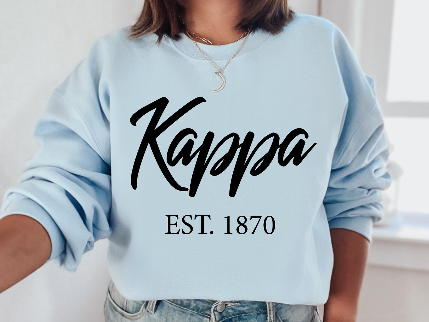 Kappa Kappa Gamma Black Flowy Sorority Sweatshirt _ 94g