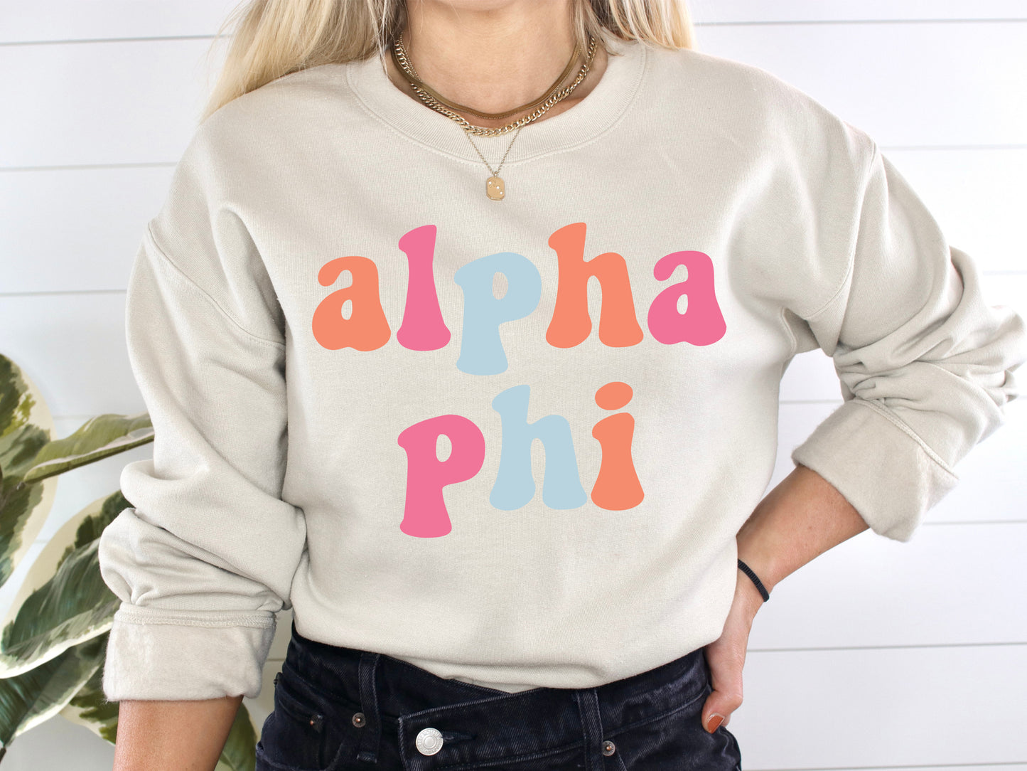 Alpha Phi Vividly Vibrant Sorority Sweatshirt _ 3154g