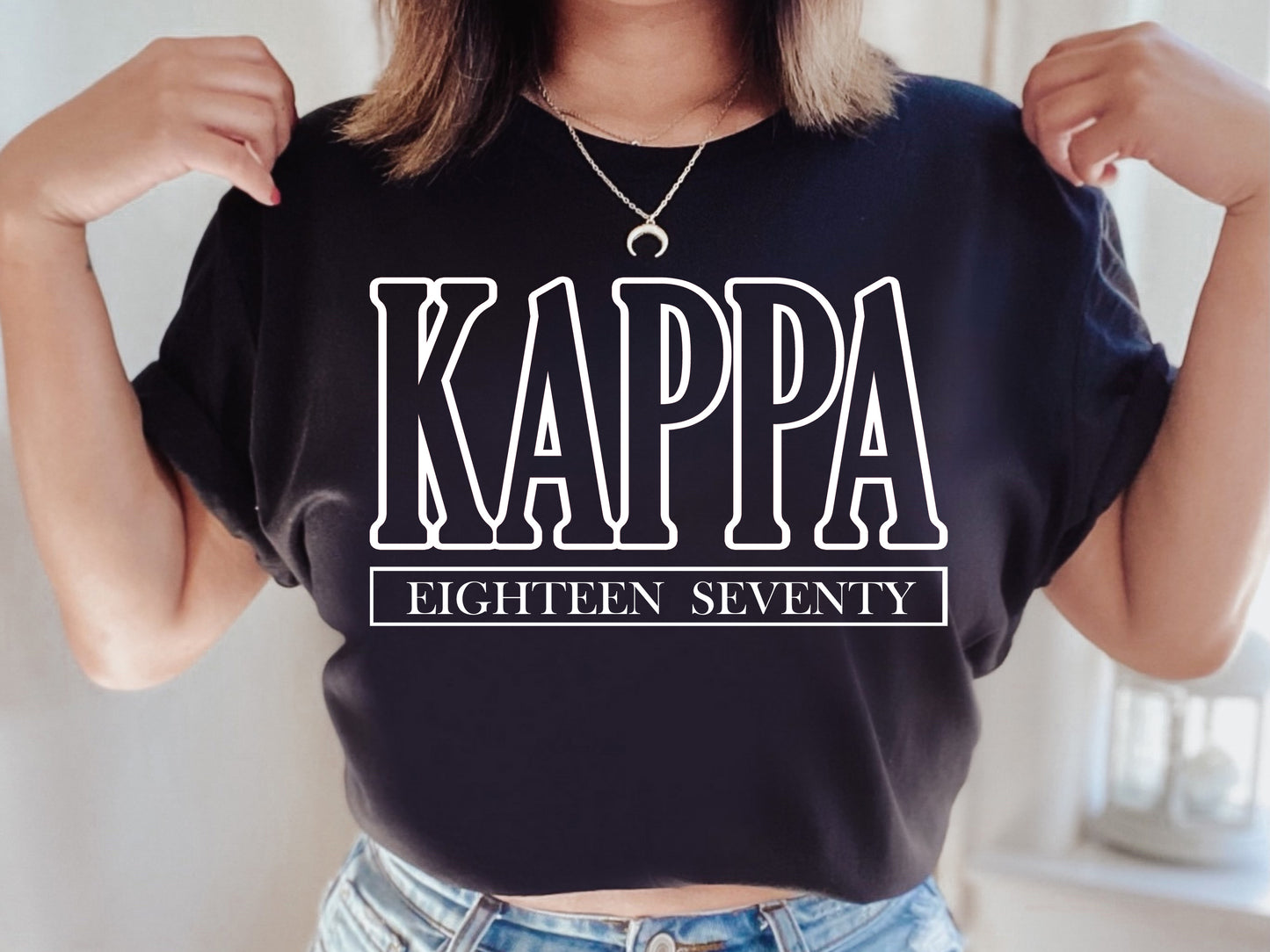 Kappa Kappa Gamma Stencil Stacked Sorority T-shirt _ 2151g