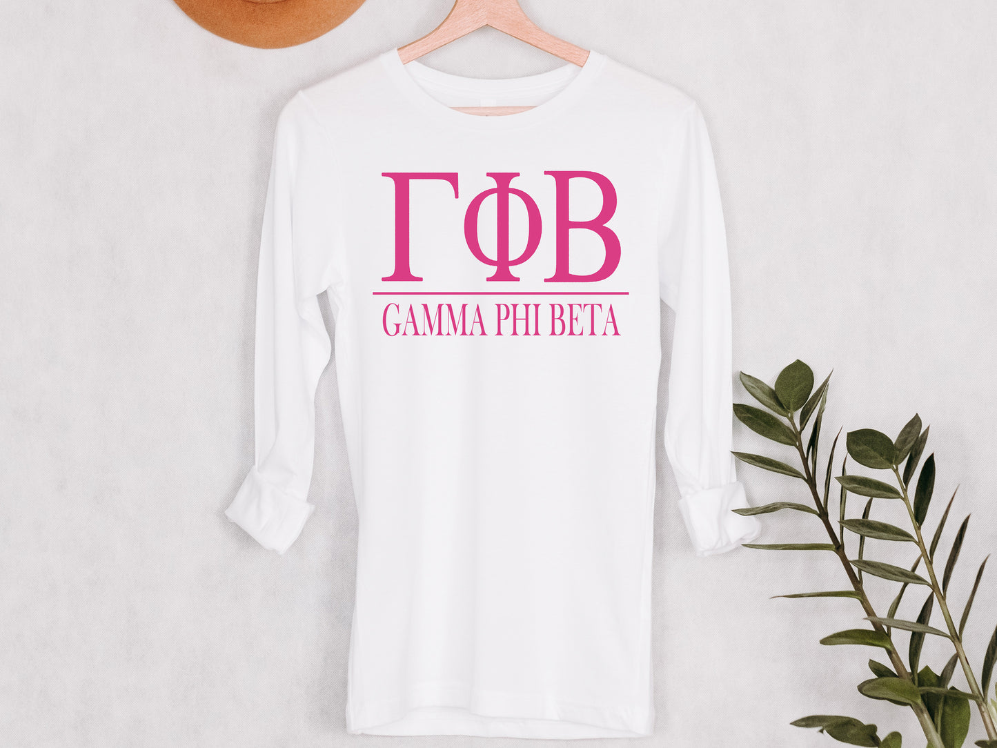 Gamma Phi Beta Loud Letters Sorority Long Sleeve T-shirt _ 480g
