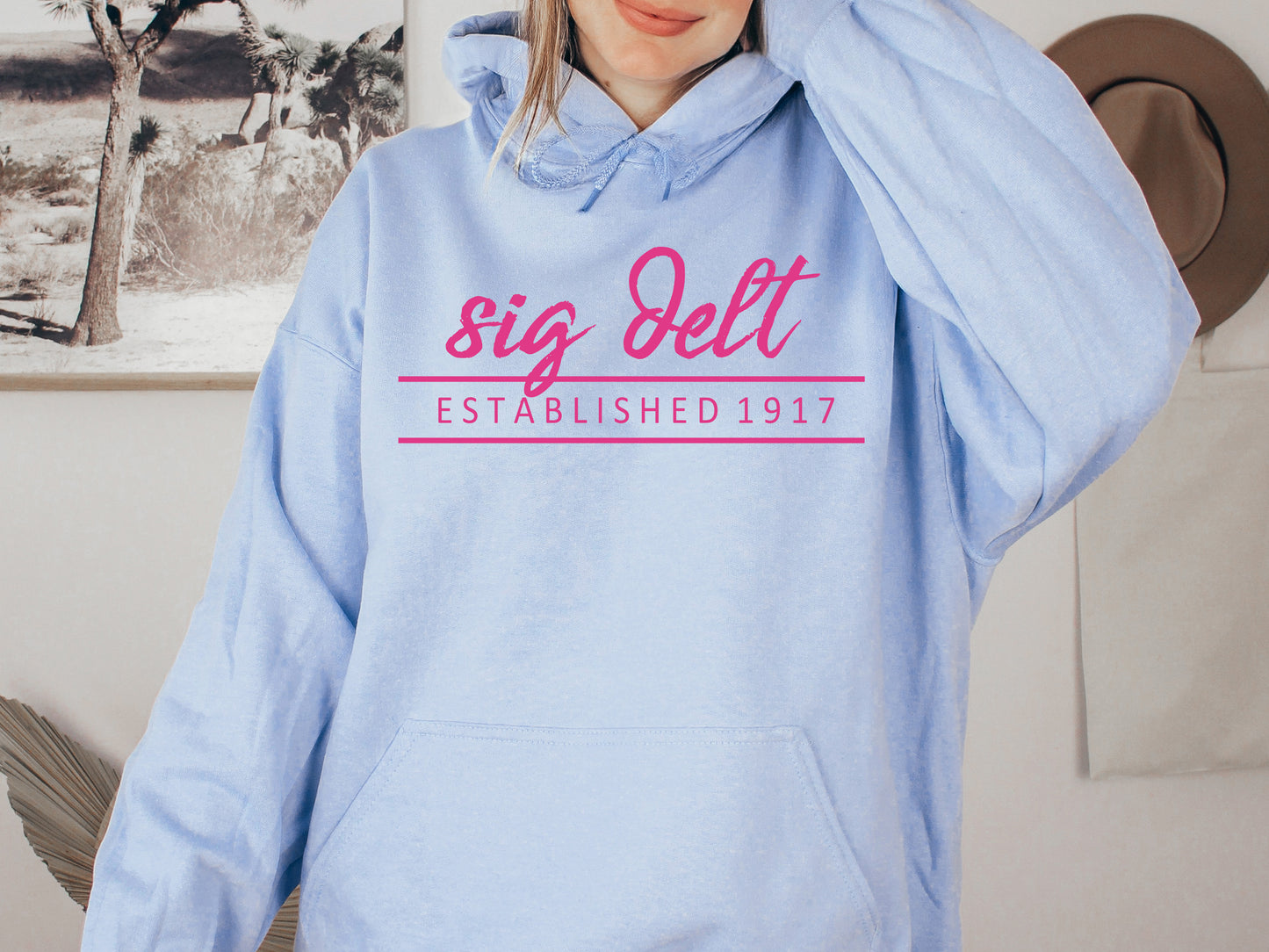 Sigma Delta Tau All Pink Sorority Hoodie _  773g