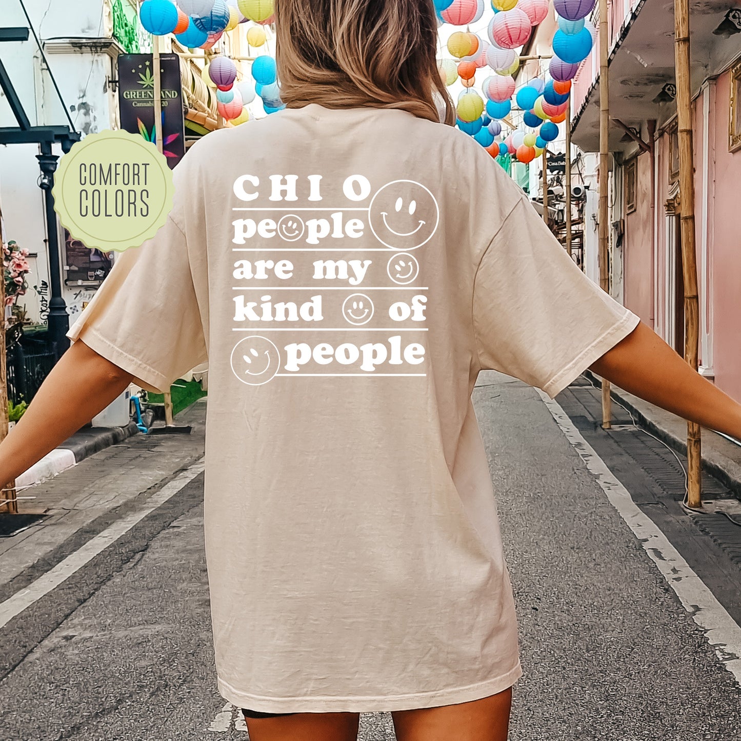 Chi Omega My Kind of People Comfort Colors Sorority T-shirt _ 33267g