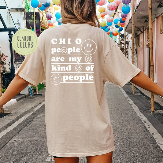 Chi Omega My Kind of People Comfort Colors Sorority T-shirt _ 33267g
