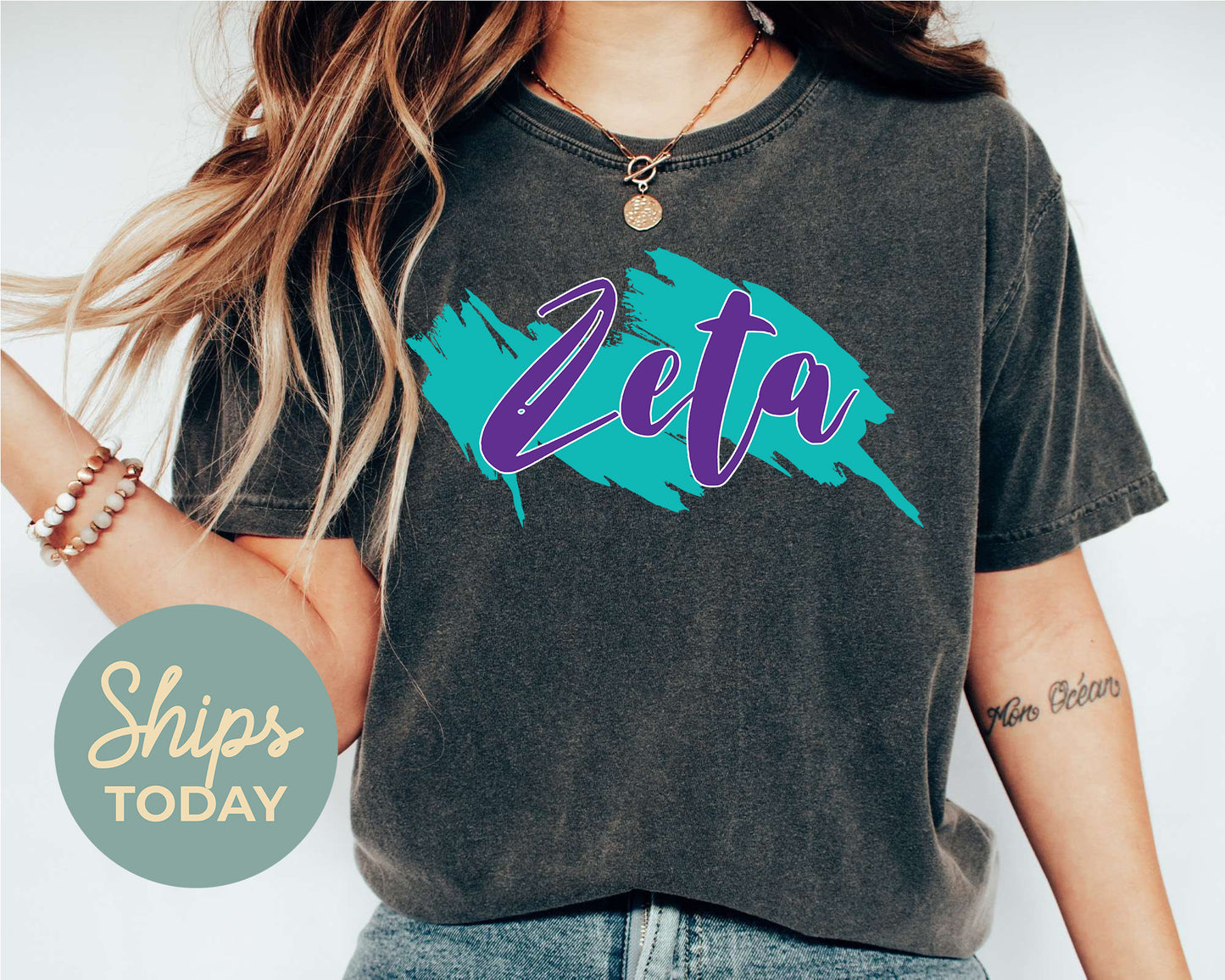 Zeta Tau Alpha Paint Party Sorority T-shirt _ 4497g