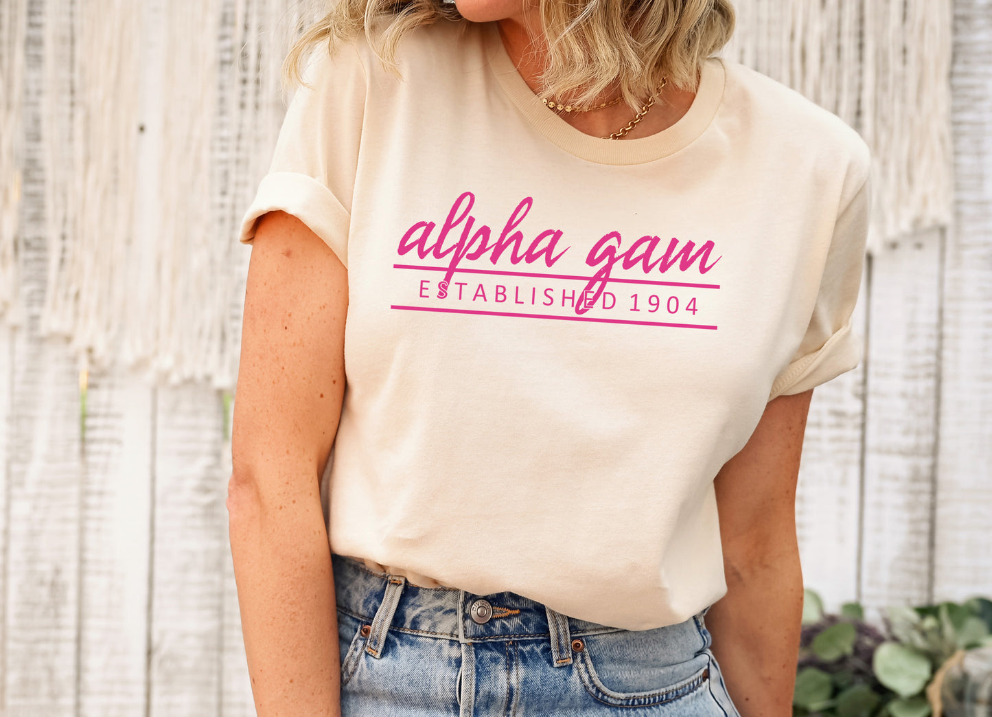 Alpha Gamma Delta All Pink Sorority T-shirt _ 755g