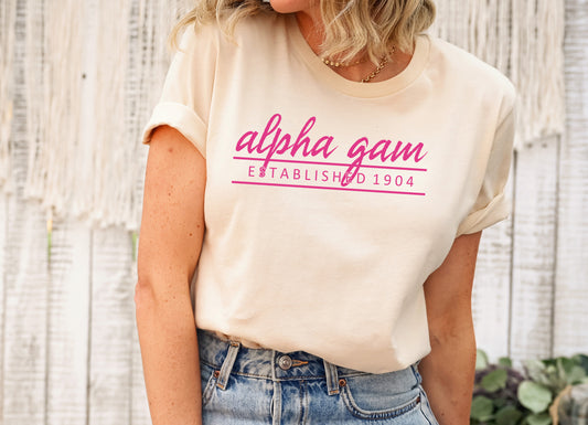 Alpha Gamma Delta All Pink Sorority T-shirt _ 755g