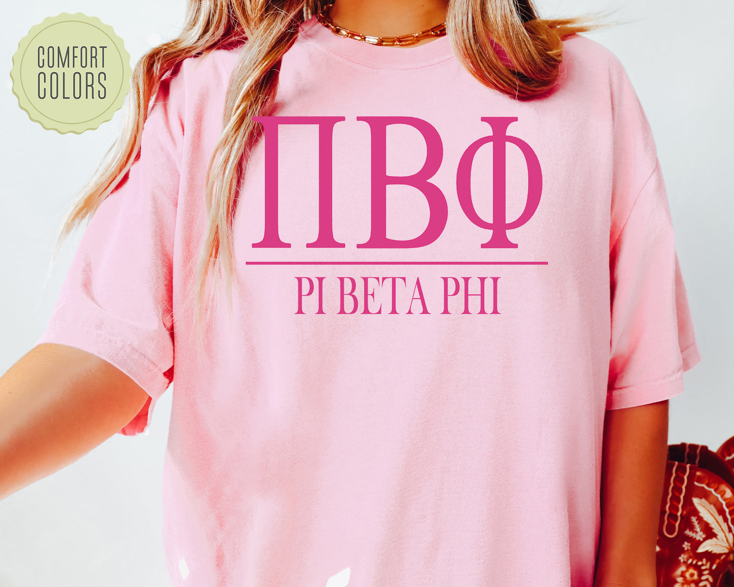 Pi Beta Phi Loud Letters Comfort Colors Sorority T-shirt _ 486g